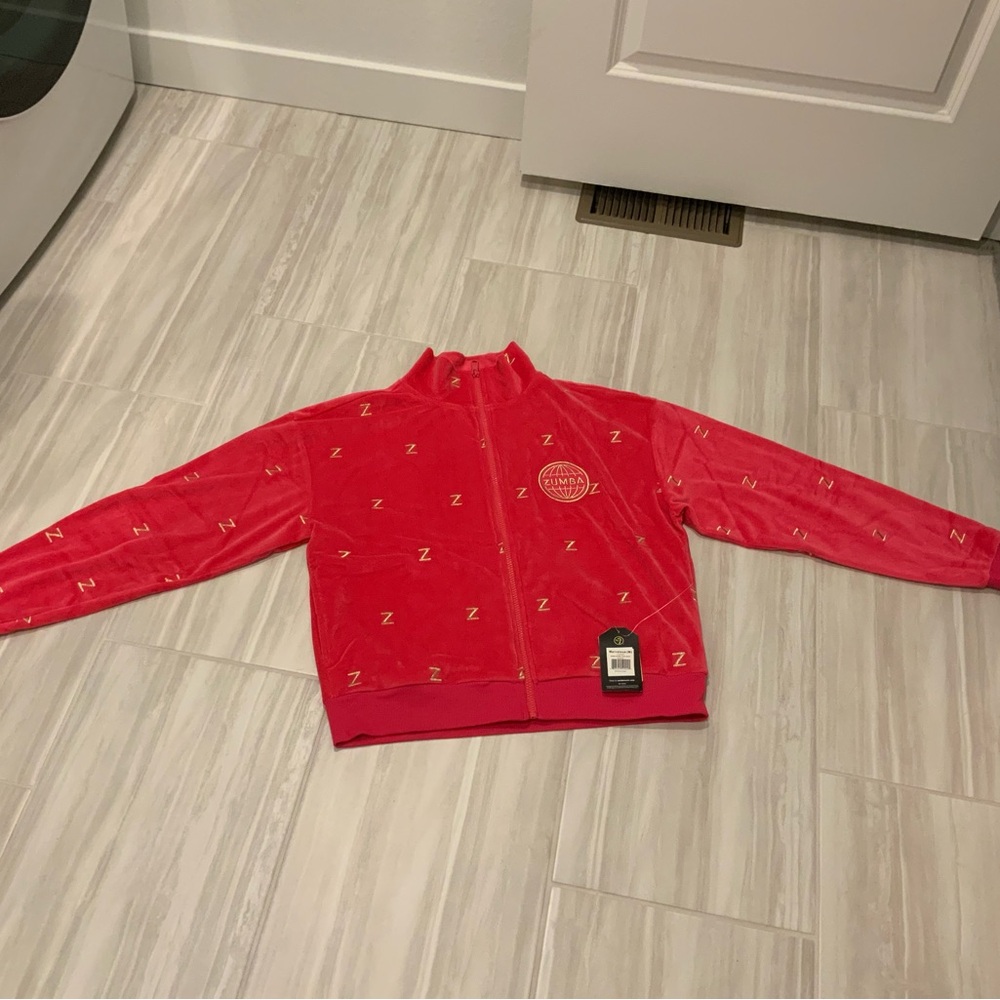 NWT Zumba Wear by Zumba Fitness Women's Red Zipper Sweater